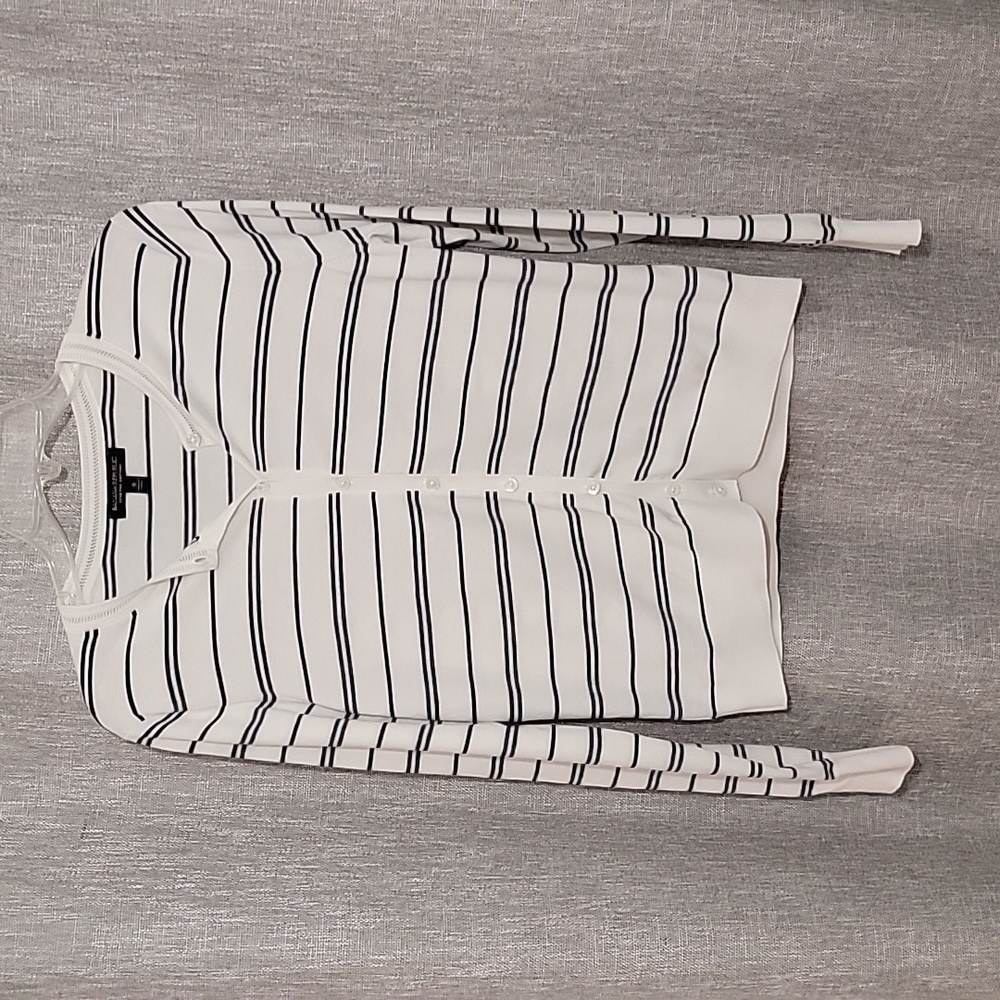 Banana Republic Navy & White Stretch Cardigan